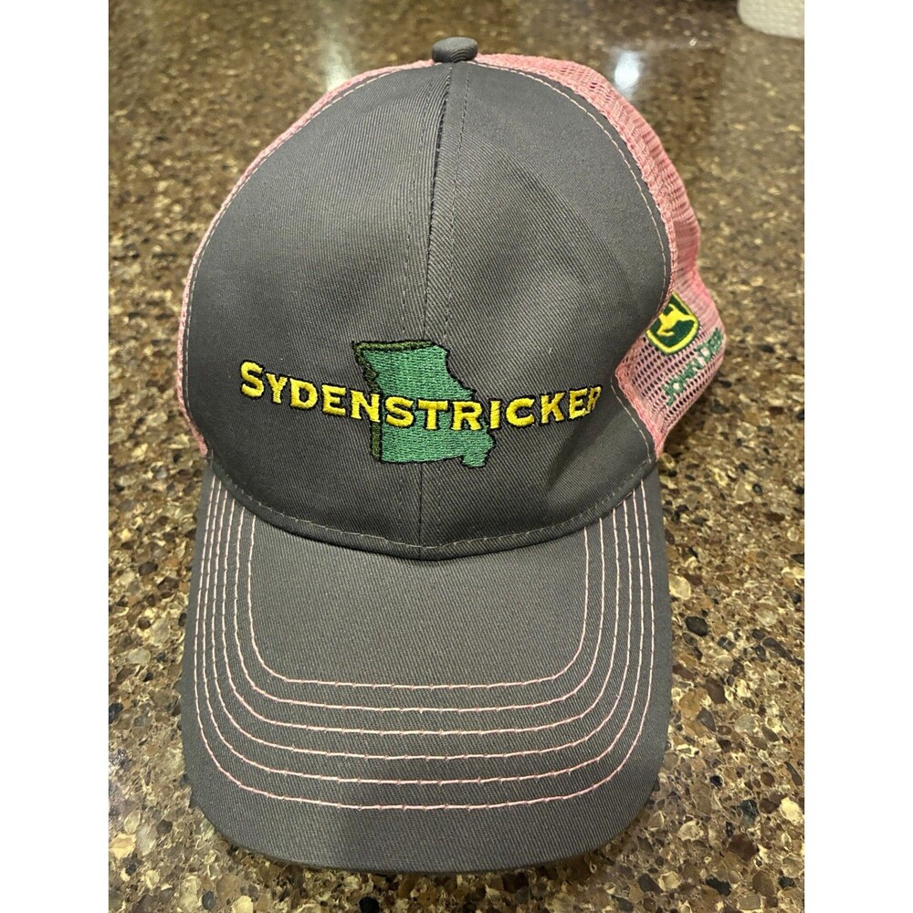 John Deere Sydenstricker Trucker Hat Gray/Pink Mesh Snapback Cap